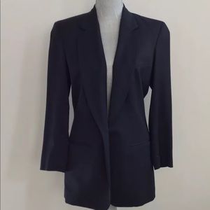 NWOT DKNY One Button 100% Wool Navy Career Boyfriend Blazer Size 2